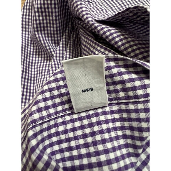 Ralph Lauren Button Down Shirt Men’s 16 1/2 X 34-35 Large Gingham Check Purple - Picture 9 of 11